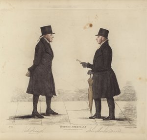 Seçkin Edinburghlular, diğer adıyla Modern Atinalılar, Robert Forsyth, Esq, Avukat, John Shank More, Esq, LLD, Avukat (renkli gravür) by Benjamin William Crombie