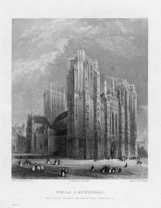 Wells Katedrali, Somerset, c1860 by Benjamin Winkles