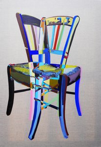 Chaise manifeste 1, 2023 (karışık tuval üzerine yağlıboya ve akrilik)