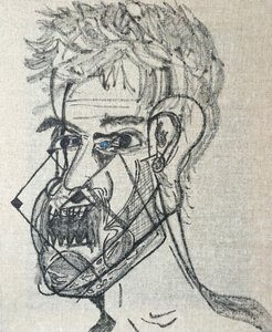 Surautoportrait main levée, 2017 (tuval üzerine yağlıboya) by Benoit Erwann Boucherot