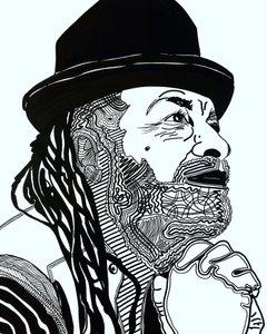 Sürportre: Rodney Saint-Éloi, 2021 (kağıt üzerine akrilik) by Benoit Erwann Boucherot