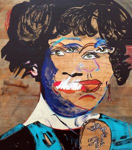 Sürportre : Whitney Houston, 2020 (ahşap üzerine yağlıboya ve akrilik) by Benoit Erwann Boucherot