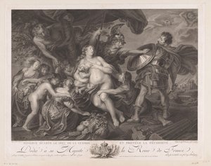 Vruchtbaarheid tegen March konumundan Minerva beschermt Minerva savaş tanrısını reddeder ve doğurganlığı korur (nesne üzerindeki başlık) by Benoit Louis Henriquez