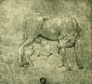 İnek ve buzağı, 15. yüzyılın ortaları, 1943. by Benozzo Gozzoli