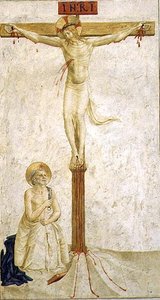 Aziz Dominic ile Çarmıha Gerilme (fresk) by Benozzo di Lese di Sandro Gozzoli