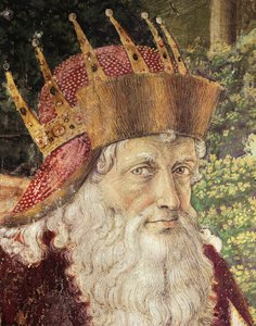 Benozzo Gozzoli (1420-1497), fresk tarafından Magi alayı. Detay. Palazzo Medici Riccardi Şapeli, Floransa. by Benozzo di Lese di Sandro Gozzoli