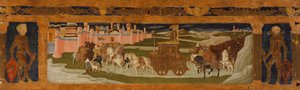 Predella paneli: Triumph of David (ahşap üzerine resim)