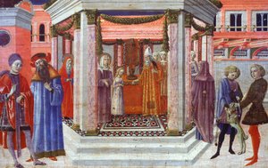 Meryem'in Tapınakta Sunumu, Benvenuto di Giovanni'nin predella detayı (1436-1518) by Benvenuto di Giovanni