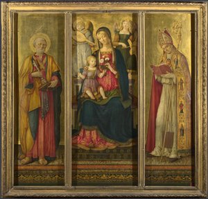 Aziz Peter ve Nicholas ile Bakire ve Çocuk, 1479 by Benvenuto di Giovanni