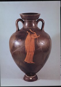Lir çalan bir müzisyeni betimleyen tavan arası kırmızı figürlü amfora (seramik) by Berlin Painter