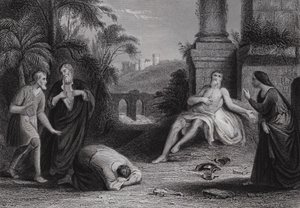"Rab verdi ve Rab aldı, Rabbin adı mübarek olsun" (gravür) by Bernard (after) Picart