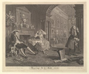 Evlilik A-la-Modu, Levha II, Nisan 1745. by Bernard Baron