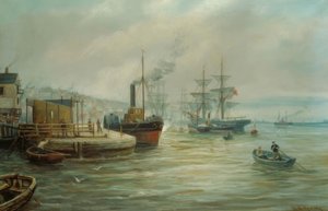Bir Paddle Steamer ve diğer Nakliye