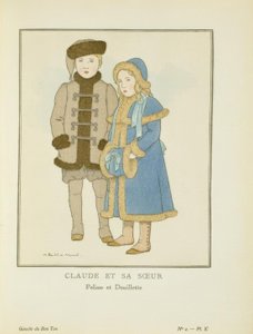 Claude ve kız kardeşi - Pelisse ve Douilette by Bernard Boutet de Monvel