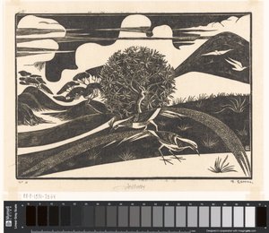 Tepelik bir manzarada iki sülün by Bernard Essers (signed by artist)