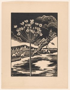 Bir manzarada kuğu çiçeği by Bernard Essers (signed by artist)