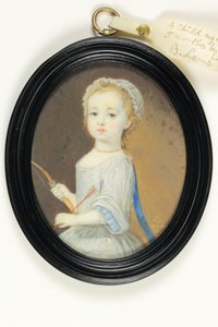1714 doğumlu küçük bir çocuk, c.1716 (fildişi üzerine suluboya) by Bernard III Lens