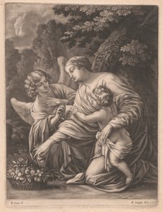 Madonna, Çocuk ve Melek by Bernard Lens