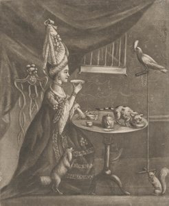 çay içen kadın