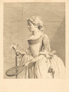 Direksiyon başındaki genç kız (Raguetli genç kız) by Bernard Lépicié after Jean Siméon Chardin
