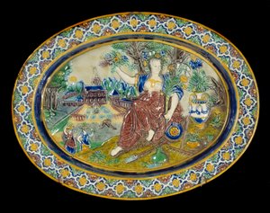 Bernard Palissy (1510-1589) tarafından sırlı kilden güzel Seramik ekici