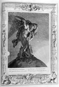 Atlas gökyüzünü omuzlarında destekliyor, 1733 by Bernard Picart