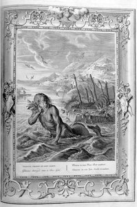 Glaucus bir deniz tanrısına dönüştü, 1733 by Bernard Picart