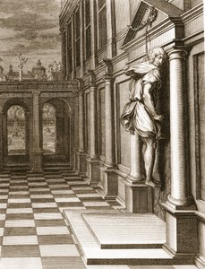 İphis, Anaxarete'yi Elde Edemediği İçin Çaresizlik İçinde Kendini Astı, 1731 by Bernard Picart