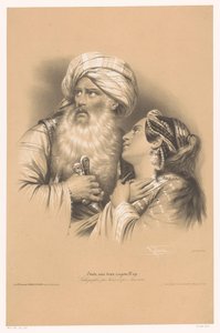 Türbanlı adam ve ağlayan kadın İki tür tebeşirle ilgili çalışmalar (dizi başlığı) Etude aux deux Boya Kalemleri (nesne üzerinde seri başlığı)