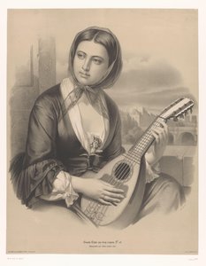 mandolin oynayan kadın İki tür tebeşirle ilgili büyük çalışmalar (seri başlığı) Grande étude aux deux boya kalemleri (nesne üzerinde seri başlığı)