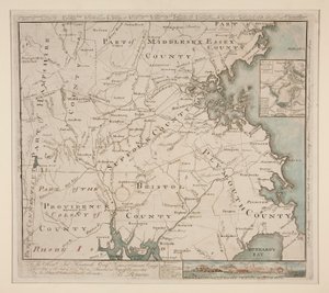 Boston ve Çevre Haritası, yaklaşık. 1775 by Bernard Romans