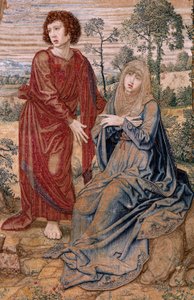 Flaman halısı. Charles V Serisi Dais (Avusturya Margaret Baldachin). Merhamet Mesih (Cristo de la Misericordia). Platformun arkasındaki goblen paneli. Model Bernard van Orley (1491-1542). Pieter de Pannemaker, Brüksel imalatı. 1518-1524. Kumaş G by Bernard van Orley