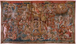 Flaman halısı. Seri Onur. Servet, Başarıya Giden Yol (La Fortuna, Camino de los Honores). Serinin beşinci halısı. Bernard van Orley ve Jan Gossaert de Mabuse çevresinden Model Karikatürcüler. Pieter van Aelst, Brusse imalatı