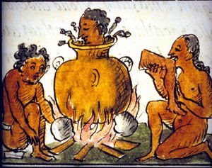 Aztekler arasında ritüel yamyamlık. Bernardino de Sahagun