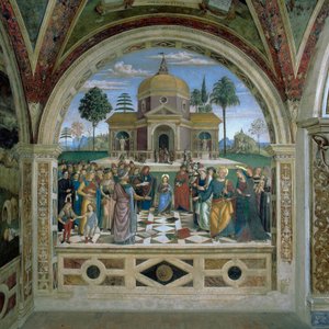 Tapınakta Tartışma (fresk) by Bernardino di Betto Pinturicchio