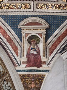 Aziz Jerome, Kilise Doktorlarının detayı (fresk by Bernardino di Betto Pinturicchio