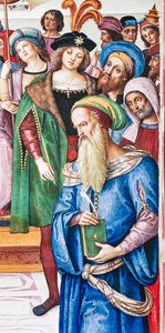 Piccolomini Kütüphanesi, kuzey doğu duvarı: “Aeneas Sylvius, İskoçya Kralı I. James