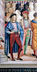 Piccolomini Kütüphanesi, güney batı duvarı: “ II. Pius, Sienalı Aziz Catherine
