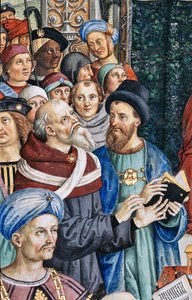 Piccolomini Kütüphanesi, güney batı duvarı: “ II. Pius, Mantua Diyetine başkanlık ediyor, 1 Haziran by Bernardino di Betto Pinturicchio