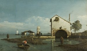 Capriccio, Lagün, c.1743 (tuval üzerine yağlı boya) by Bernardo Bellotto