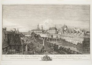 Dresden Kasabası Surlarının İtalyan Kapısının Dış Görünümü by Bernardo Bellotto