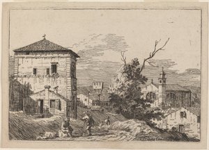 Ölü Bir Ağaç ile Manzara by Bernardo Bellotto