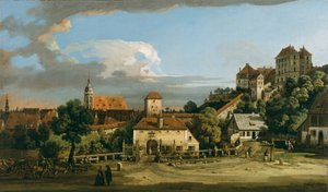 Pirna: Güneyden Obertor, 1760 dolayları (tuval üzerine yağlı boya) by Bernardo Bellotto