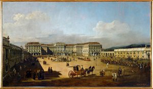 Schoenbrunn Sarayı giriş avlusundan görülüyor (resim) by Bernardo Bellotto