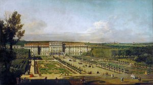 Bahçelerden bakıldığında Schönbrunn Sarayı, 1758 ve 1761 yılları arasında