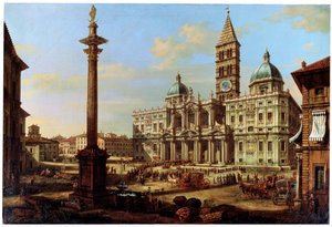 Piazza ve Santa Maria Maggiore Kilisesi, Roma, 1739 by Bernardo Bellotto