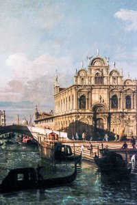 Rio dei Mendicanti ve Scuola di San Marco (tuval üzerine yağlıboya) by Bernardo Bellotto