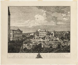 Palais Fürstenhof ile Pirnaischer Banliyö Harabeleri by Bernardo Bellotto