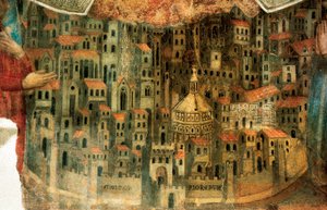 Floransa manzarası, "La Madonna della Misericordia"dan detay, 1342