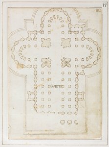 Aziz Petrus Planı, Codex Coner, 1513-15 (kağıt üzerine mürekkep) by Bernardo Della Volpaia Bernardo Della Volpaia